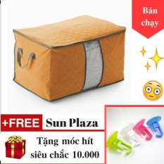 Túi đựng quần áo (Cam) + Tặng 01 Móc Hít Siêu Chắc – đa năng tiện dụng loại lớn nằm ngang