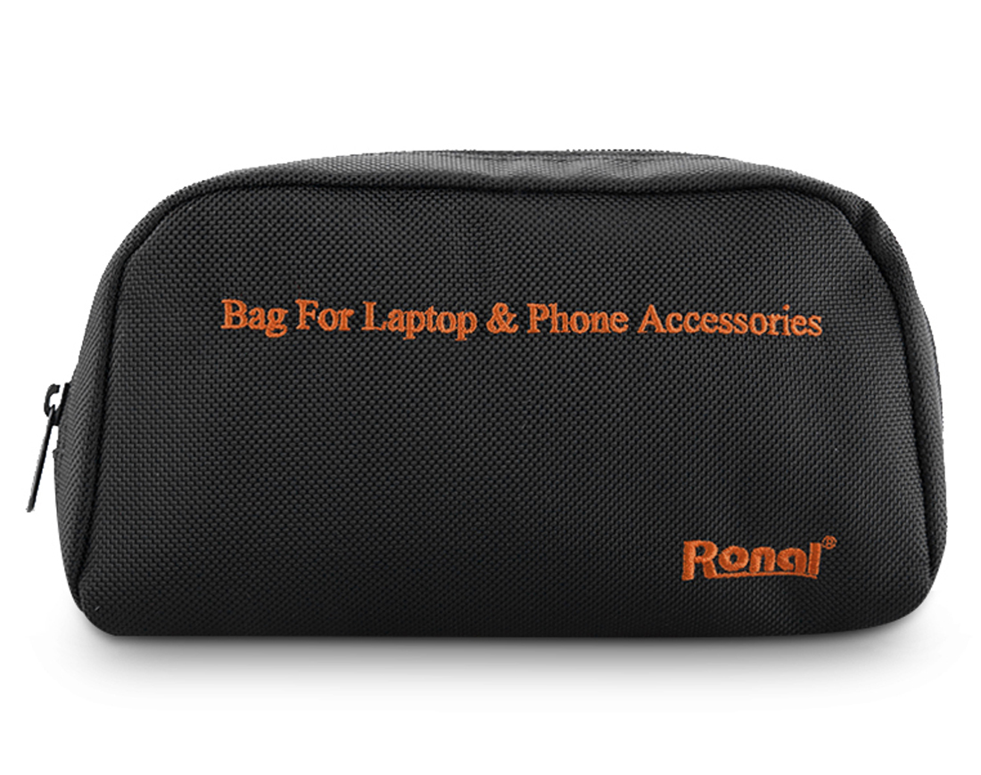 Túi phụ kiện Laptop và Phone Ronal (Đen cam)