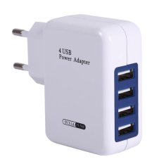 Universal 4 Ports USB Hub Power Adapter Wall Charger For iPhone iPad Smart Phone (EU Plug)(White) – Int’l – intl