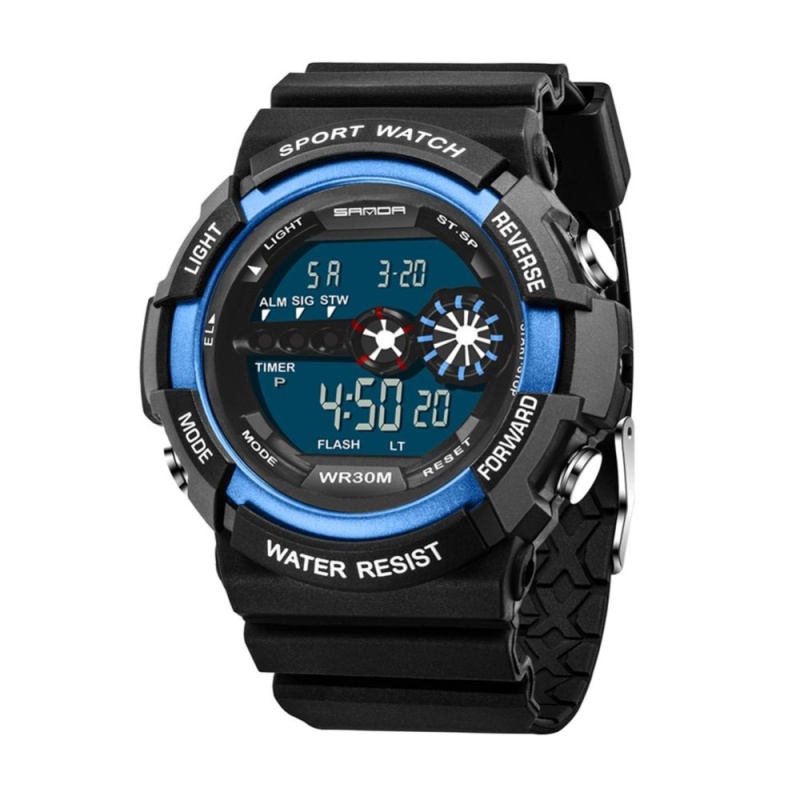 Waterproof Digit Electronic Luminous Sport Watch for SANDA (Blue) -
intl bán chạy