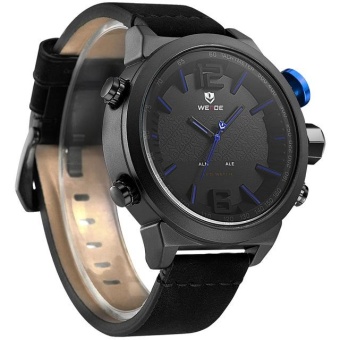 WEIDE Men Wristwatches Sports Military Multifunctional Quartz LED Digital Movement Waterproofed Watches Blue - intl  