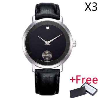 Wholesaler SINOBI 1013 Fashion Men's Wrist Watches Waterproof Leather Watchband Luxury Brand Geneva Quartz Clock 2017 - intl  
