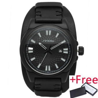 Wholesaler SINOBI 9563 Sports Men Wrist Watches for Luxury Brand Leather Watchband Casual Military Waterproof Quartz Clock - intl  