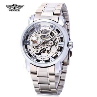 WINNER W136 - G Men Auto Mechanical Watch Luminous Pointer Hollow Dial Wristwatch - intl  