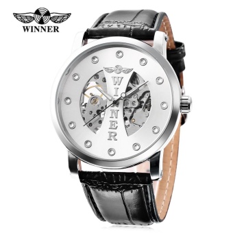 Winner W142 Male Auto Mechanical Watch Crystal Scales Luminous Men Wristwatch - intl  