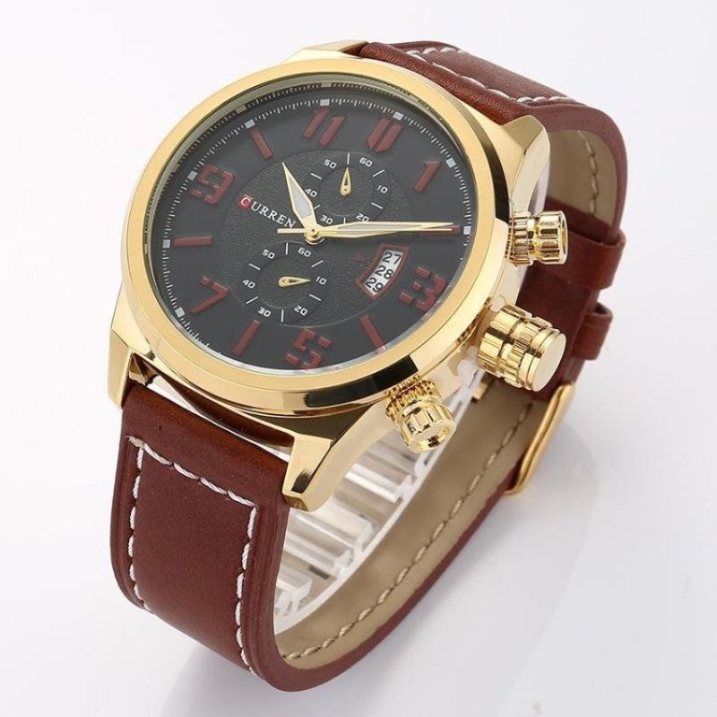 YBC Men Fashion PU Leather Strap with Date Display Sport Watches - intl bán chạy