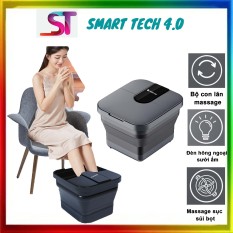 Chậu ngâm chân massage hồng ngoại gấp gọn cao cấp – Bồn ngâm chân massage thảo dược, máy massage chân gấp gọn, dụng cụ ngâm chân massage hồng ngoại sục khí lưu thông khí huyết -SMARTTECH