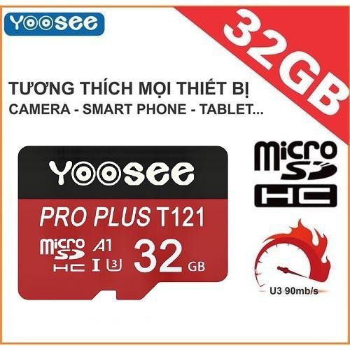 Thẻ nhớ Camera Yoosee Chuyên dụng 32GB/64GB, Tốc độ U3 95Mb/s, Bảo hành 24 Tháng