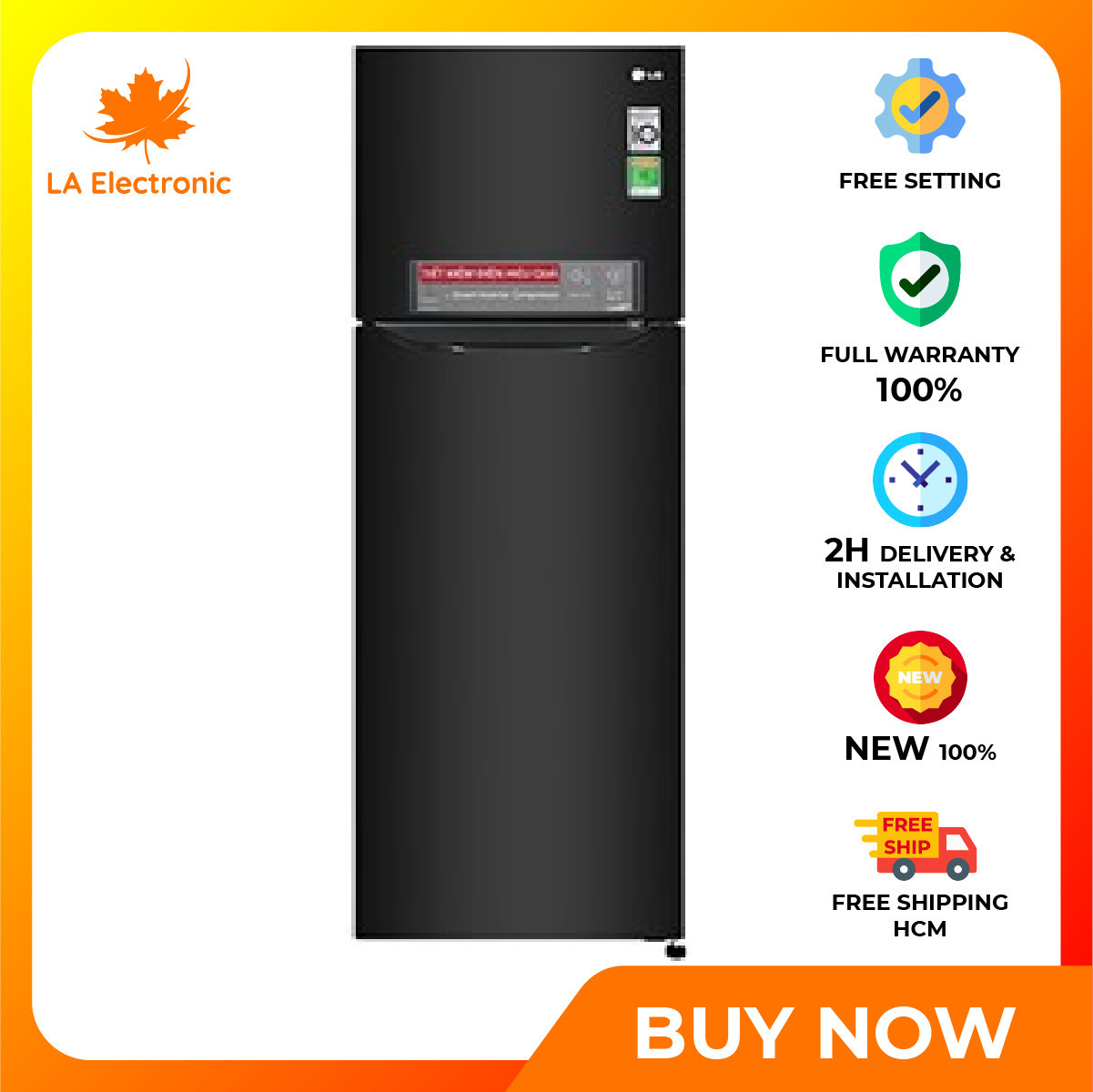 Trả Góp 0% – Tủ Lạnh LG Inverter 255 lít GN-M255BL – Miễn phí vận chuyển HCM