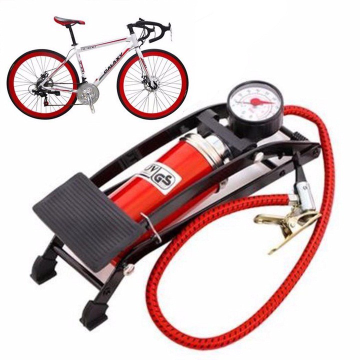 [HCM][ Bơm Đỏ ] Bơm hơi đạp chân dùng cho xe đạp xe máy ô tô hàng cao cấp ống...