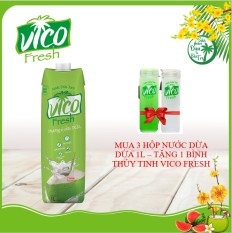 Nước dừa Dứa Vico Fresh 1 hộp 1L – MUA 3 HỘP TẶNG 1 BÌNH THỦY TINH VICO FRESH