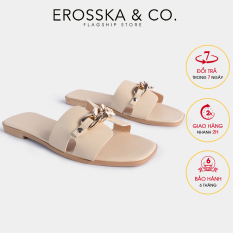 Erosska – Dép quai xích thời trang Erosska mũi vuông màu nude – DE042