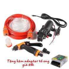 (TẶNG KÈM ADAPTER TỔ ONG) Full Bộ Máy Bơm Rửa Xe Tăng Áp Lực Nước Mini