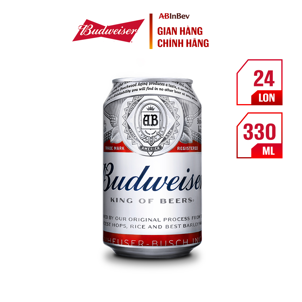 Combo 2 Thùng 24 Lon Bia Budweiser (330ml/lon)