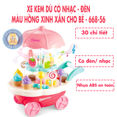 Đồ chơi nấu ăn cho bé gái mẫu xe bán kem màu vàng dùng pin có nhạc, đèn 30 chi tiết – đồ chơi đồ hàng nhà bếp, nấu ăn – Đồ khuyến mãi giá tốt