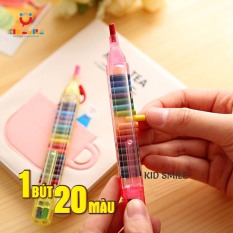 1 BÚT 20 MÀU bút sáp màu thông minh đầy đủ màu trên 1 bút tiện lợi, đáng yêu, dễ cất giữ và mang đi, đồ chơi cho trẻ em từ 3 tuổi trở lên