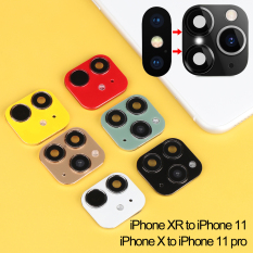 A5TG Nâng cấp điện thoại Di động Bảo vệ màn hình Thủy tinh Nhãn dán ống kính máy ảnh giả Vỏ bọc Giây thay đổi cho iPhone XR X đến iPhone 11 Pro Max