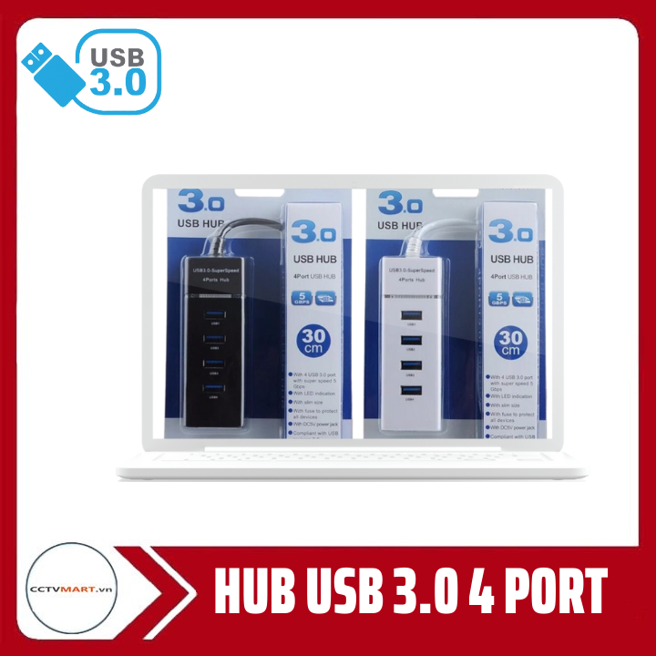 Bộ Chia USB 1 Ra 4 Cổng Usb Tốc Độ 3.0 – Hub Usb 3.0 4 Port- Nhỏ Gọn, Tiện Lợi