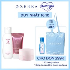 Bộ sản phẩm đánh thức làn da trắng hồng Senka (CCSerum 40g+White Beauty Glow Gel Cream 50g+White Beauty Lotion 200ml)