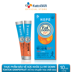 Thực phẩm bảo vệ sức khỏe CJ FATDOWN TOKTOK GRAPEFRUIT hỗ trợ chuyển hóa chất béo (2.7g x 10)