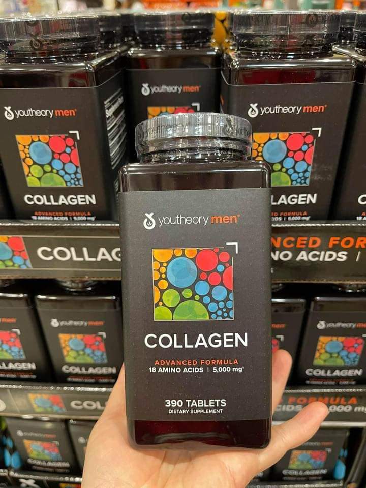 [mẫu mới] COLAGEN DÀNH CHO NAM Collagen Youtheory Men's Type 1, 2 & 3 lọ 390 - hàng Mỹ chính...
