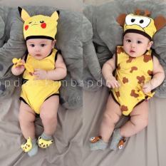 Body hình thú cho bé tặng kèm mủ, chất liệu cotton mềm mại , thoáng mát , thấm hút mồ hôi tốt