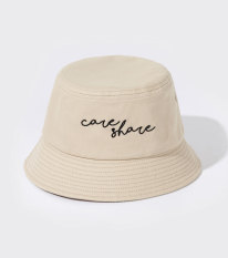 COOLMATE Mũ Bucket Hat thêu Care & Share Handwriting – màu be