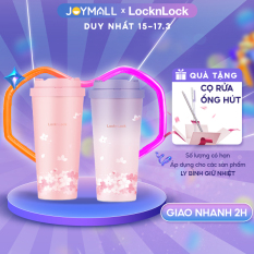 Ly giữ nhiệt LocknLock 550ml LHC3249 phiên bản Hoa anh đào – Hàng chính hãng mở nắp 1 chạm, chất liệu thép không gỉ – JoyMall