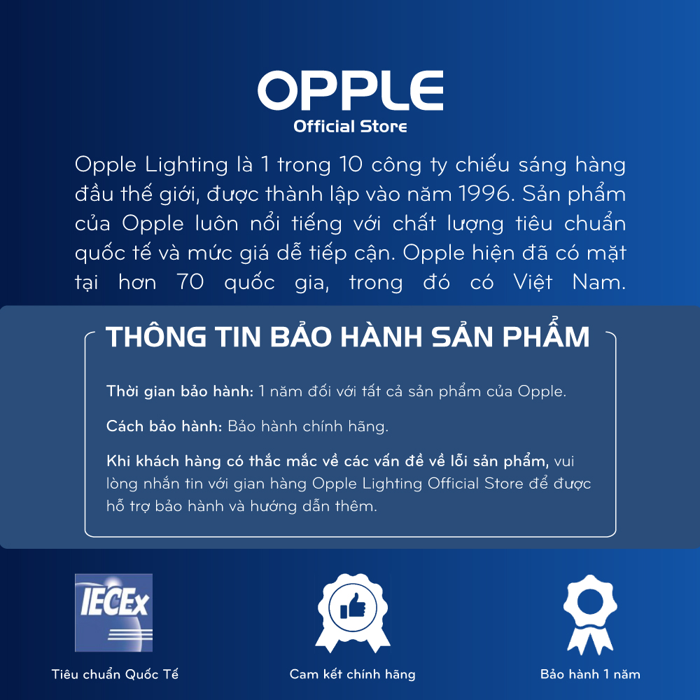 Bóng OPPLE LED Bulb Trụ Eco Save E27 - Hiệu suất sáng cao 100lm/W, tuổi thọ lên đến 20.000 giờ
