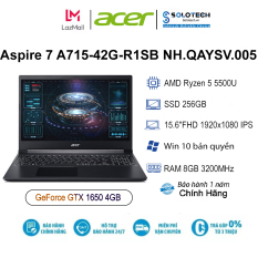 Laptop ACER Aspire 7 A715-42G-R1SB NH.QAYSV.005 R5-5500U| 8GB| 256GB| 15.6″FHD| VGA 4GB| Win10 – Hàng chính hãng new 100%