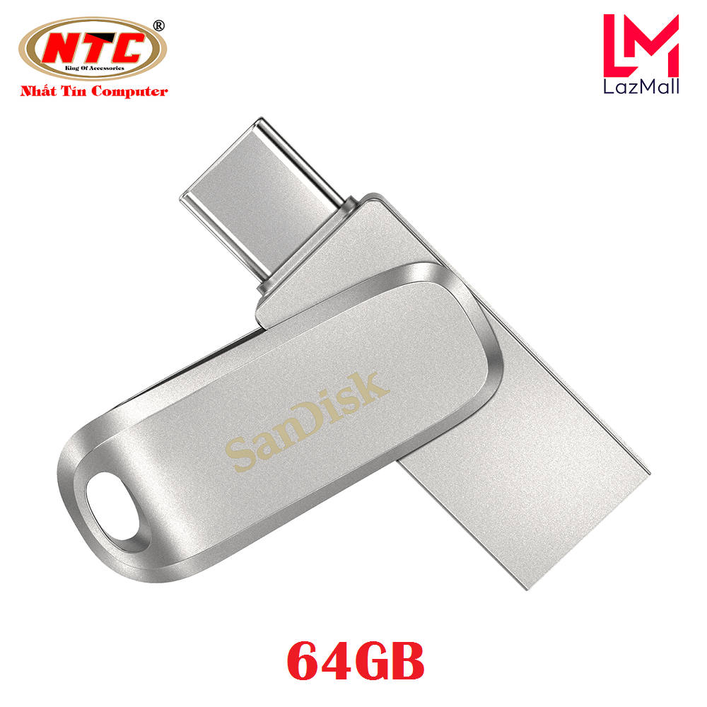USB OTG Sandisk Ultra Dual Drive Luxe USB Type-C 3.1 64GB 150MB/s – Vỏ kim loại cao cấp (Bạc) – Nhat Tin Authorised Store