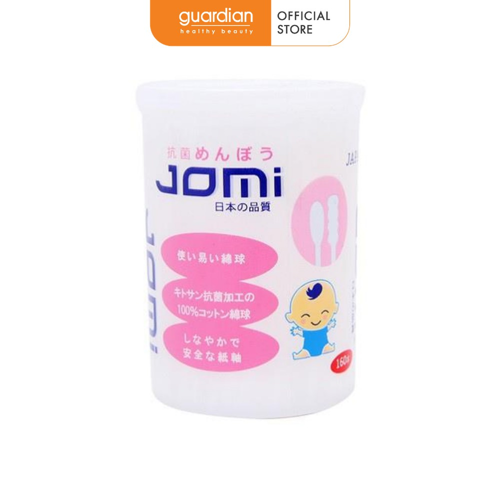 Tăm bông kháng khuẩn Jomi dành cho trẻ em (160 que/hộp)