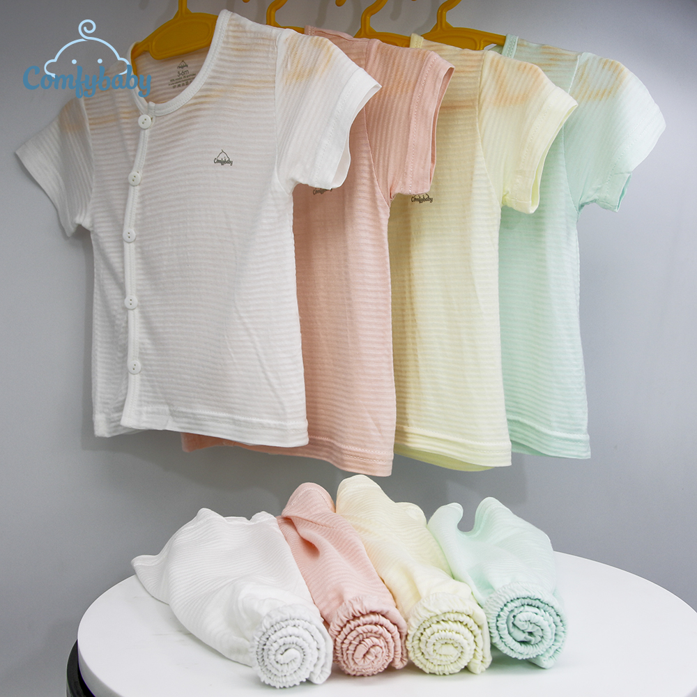 Bộ quần áo mùa hè cho bé 100% cotton lụa – Comfybaby siêu nhẹ - thoáng mát QACF22042021 size 3-12...