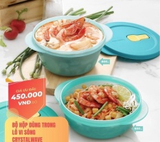 Bộ hộp dùng trong lò vi sóng crystalware Tupperware