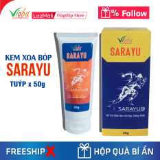 Hỗ trợ giảm đau vay gáy, xương khớp, dành cho các trường hợp tê thấp, đau nhức, đau lưng, đau dây thần kinh tọa, đau cơ, đau dây chằng, thâm tím bong gân. Kem xoa bóp Sarayu, tuýp 50g.