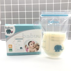 Hộp 30 Túi trữ sữa Babuu 100ml, 2 khóa ziper