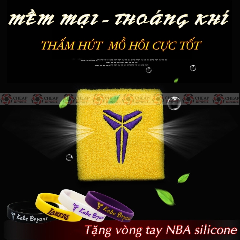 Băng Cổ Tay Bóng Rổ NBA Thấm Mồ Hôi Bảo Vệ Cổ Tay Khi Chơi Bóng Rổ Logo Kobe, Curry,...