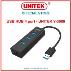 Hub USB Hub Chia USB 4 Cổng Chuẩn 3.0 UNITEK Y-3089-Hỗ trợ truyền data đến 5Gbps- Chính Hãng UNITEK Phân Phối- Bảo Hành 1 Năm
