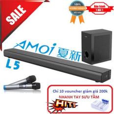 Dàn Karaoke cao cấp 5.1 Amoi-L5 có cục trầm cao cấp Kèm 2 Micro không dây – Hát Karaoke cực đỉnh – Tặng bộ pin sạc AA