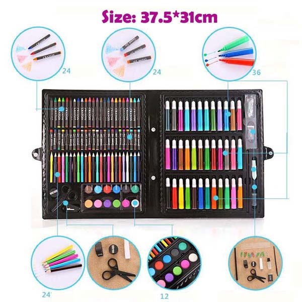 (QUÀ TẶNG CHO CON YÊU ) Bộ bút màu vẽ đa năng cho bé bộ hộp bút chì màu 150...