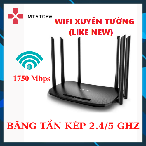 Bộ phát wifi 6 râu TPLINK 7300 sóng xuyên tường băng tần kép chuẩn AC 1750 Mbps, Modem wifi 6 râu, router wifi xuyên tường, cục phát sóng wifi