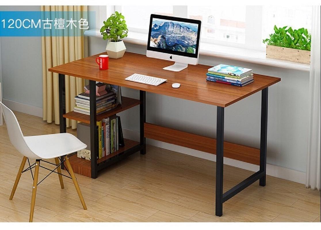 Bàn học và làm việc kèm giá sách 120x45x72cm (vàng đen) - (BQ378-VANGDEN)