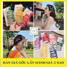 1 BỘ KẸP TÓC 7 MÓN CỰC XINH ( Hoa+ Giọt Nước+ Tam Giác+ Chữ X)