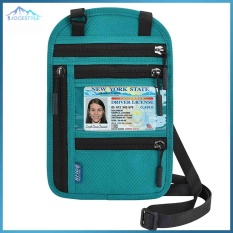 Túi Đựng Hộ Chiếu Du Lịch Túi Đựng Thẻ Tín Dụng ID RFID Túi Đeo Vai Đeo Cổ-Màu Đen/Xám Nhạt/Màu Xanh Nước Hồ