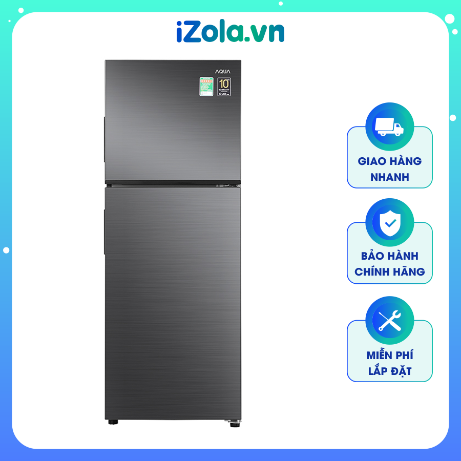 [Giao tại HCM] Tủ lạnh Aqua Inverter 212 lít AQR-T239FA(HB) – Làm lạnh đa chiều giúp thực phẩm tươi ngon – Ngăn rau củ quả Fresh Box – Chất liệu cửa tủ lạnh thép không gỉ