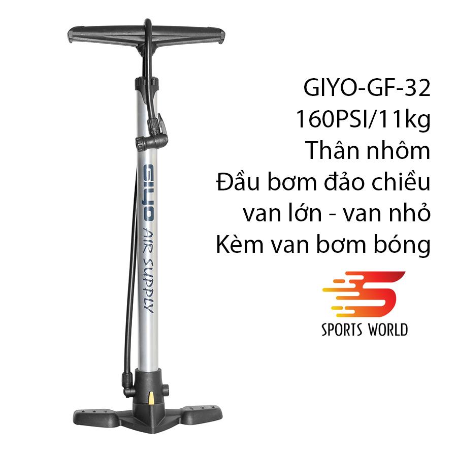 Bơm xe đạp, bơm xe gắn máy Áp suất 160Psi/11 kg Giyo GF-32 thân nhôm -- -- SPORTS WORLD SHOP