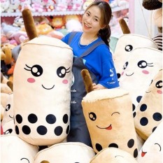 Gấu Bông Gối Ôm Bình Trà Sữa Nhồi Bông Chất Liệu Vải Nhung Hàn Quốc size nhỏ