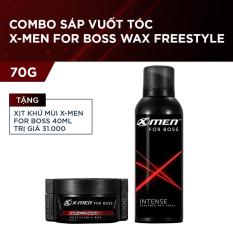 Combo Sáp vuốt tóc X-Men for Boss Wax Clean Cut 70g tặng Xịt khử mùi X-Men for Boss 40ml (Trị giá 31.000)