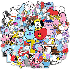 50 Sticker HOẠT HÌNH BT21 dán mũ bảo hiểm Sticker chống nước dán laptop, điện thoại, đàn guitar, mũ bảo hiểm, vali