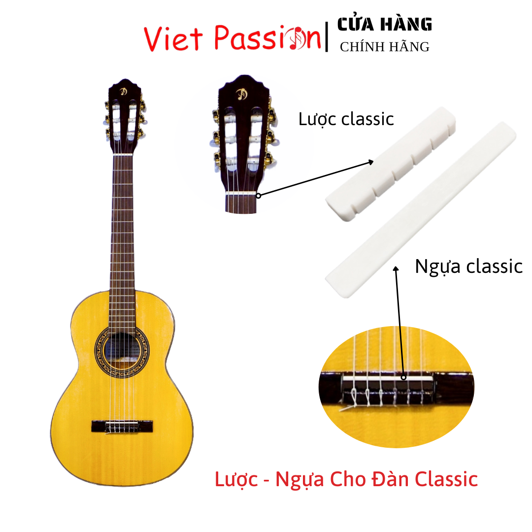 Lược và Ngựa đàn guitar acoustic, classic chất liệu nhựa và xương bò vietpassion